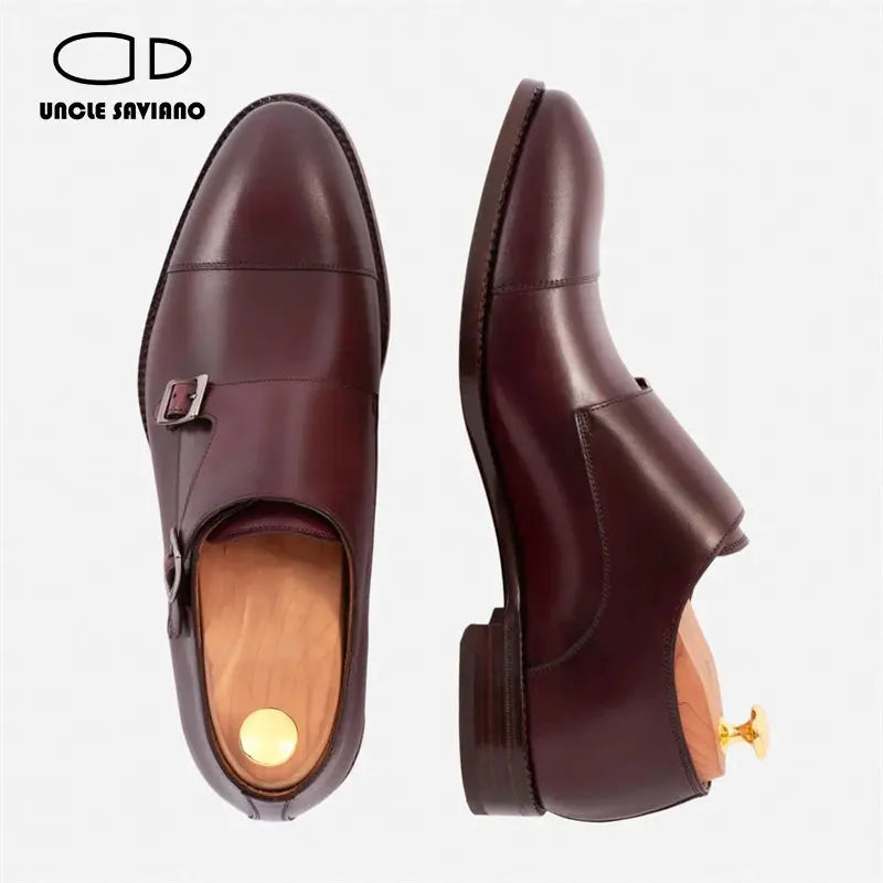 Luxury Double Monk Straps Dress Men Shoes