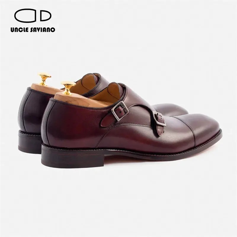 Luxury Double Monk Straps Dress Men Shoes