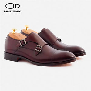 Luxury Double Monk Straps Dress Men Shoes