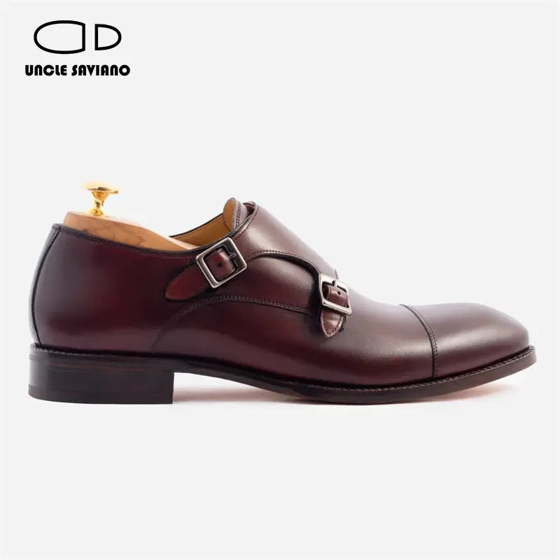 Luxury Double Monk Straps Dress Men Shoes